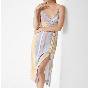 UF buttoned front striped dress
